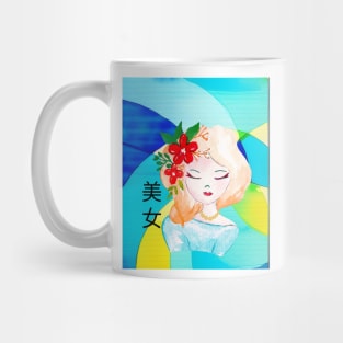 Abstract background, image of a woman Mug